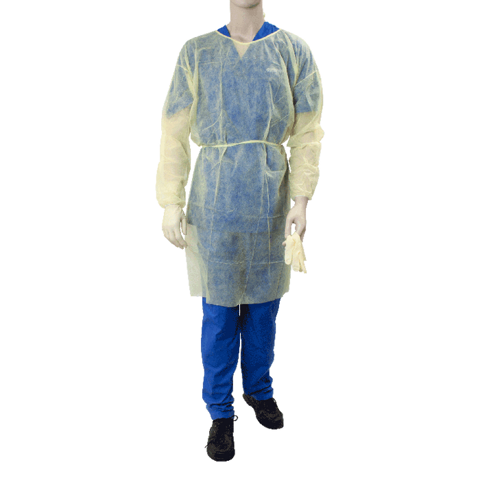 Dynarex Isolation Gown, Fluid Resistant, Yellow