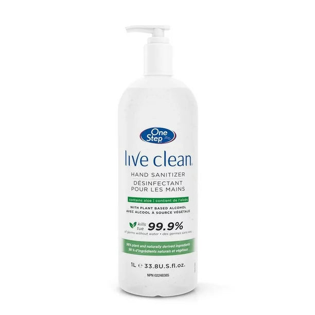 Live Clean One Step Hand Sanitizer 1L, Pump Bottle