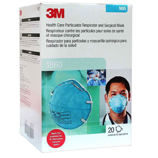 3M Particulate Respirator and Surgical Mask, N95, Cone-Moulded, Teal