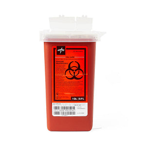 Medline Phlebotomy Sharps Container, Red, 1qt