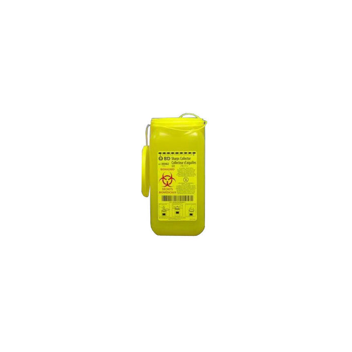 BD Tray Sharps Collector, 1.4L, Yellow with plug cap
