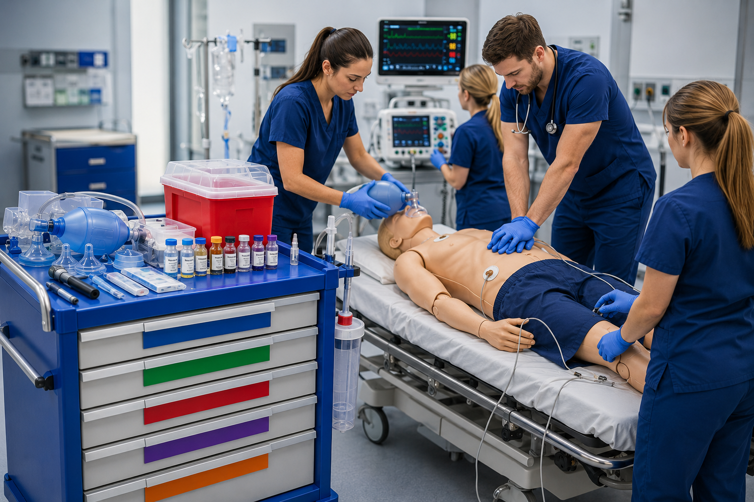 Stocking a Training Crash Cart: Supplies for Code Blue Simulations