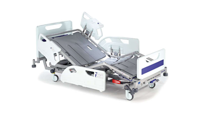 Arjo Enterprise 8000x Electronic Bed Frame w/ Split Side Rails & Standard Patient Handset
