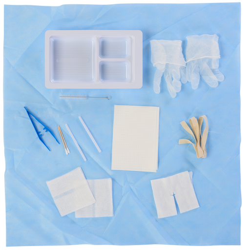 Pristine Medical tracheostomy care tray with supplies for training