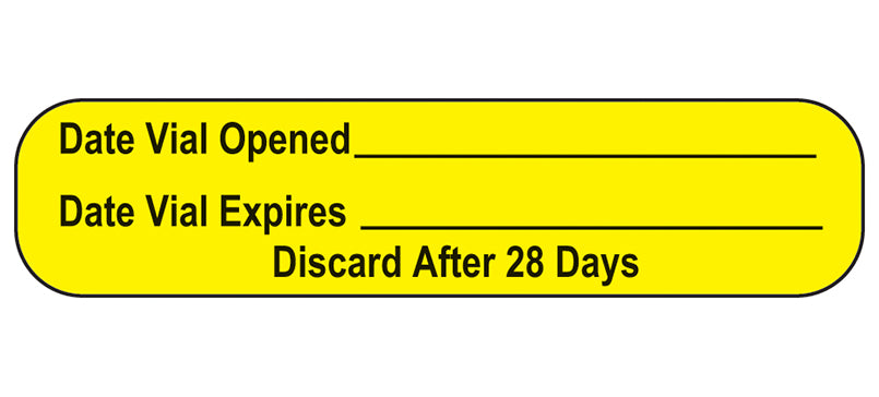 Date Vial Opened Labels