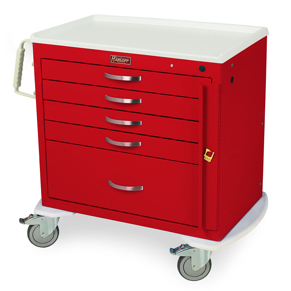 Harloff M-Series X-Short Emergency Crash Cart, Standard Width, Five Dr ...