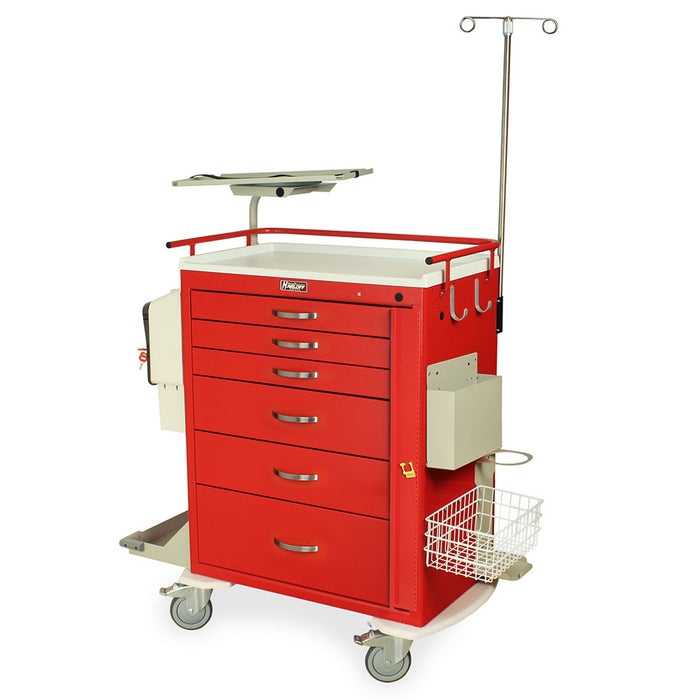 Harloff M-Series Tall Emergency Crash Cart with MD30-EMG3 Super Stat Package