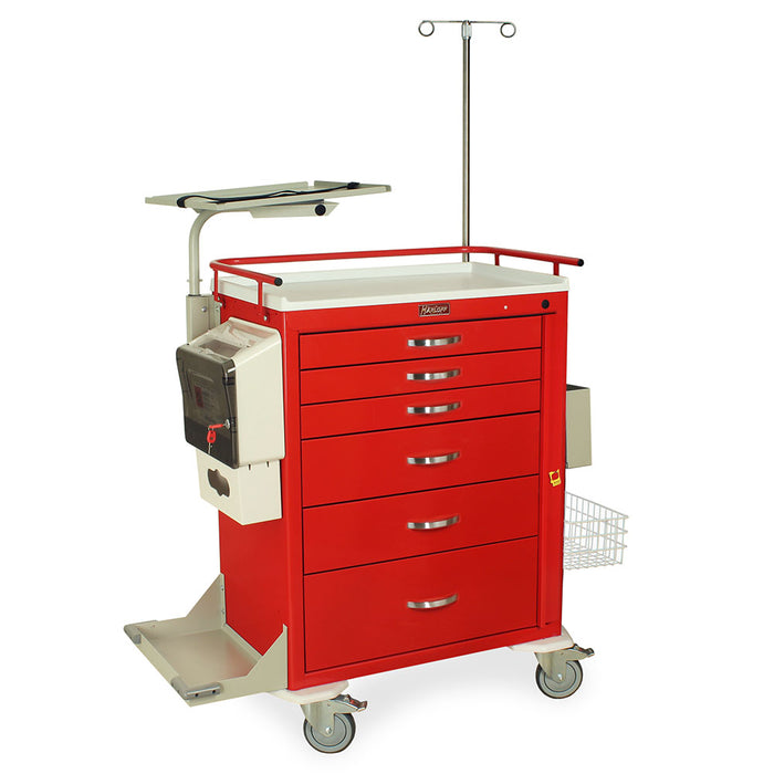 Harloff M-Series Tall Emergency Crash Cart with MD30-EMG3 Super Stat Package